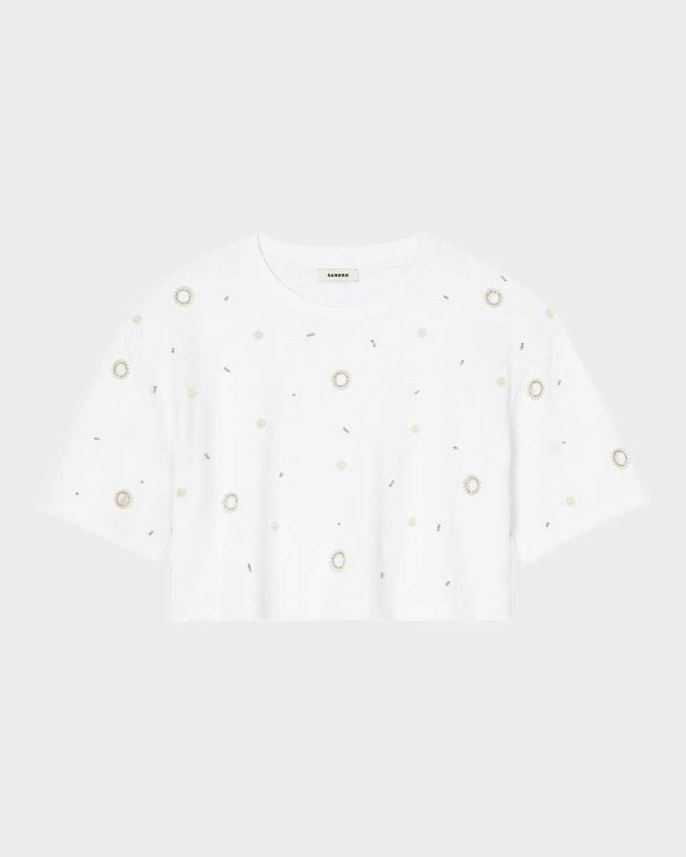Limonade Embellished Cropped T-Shirt
